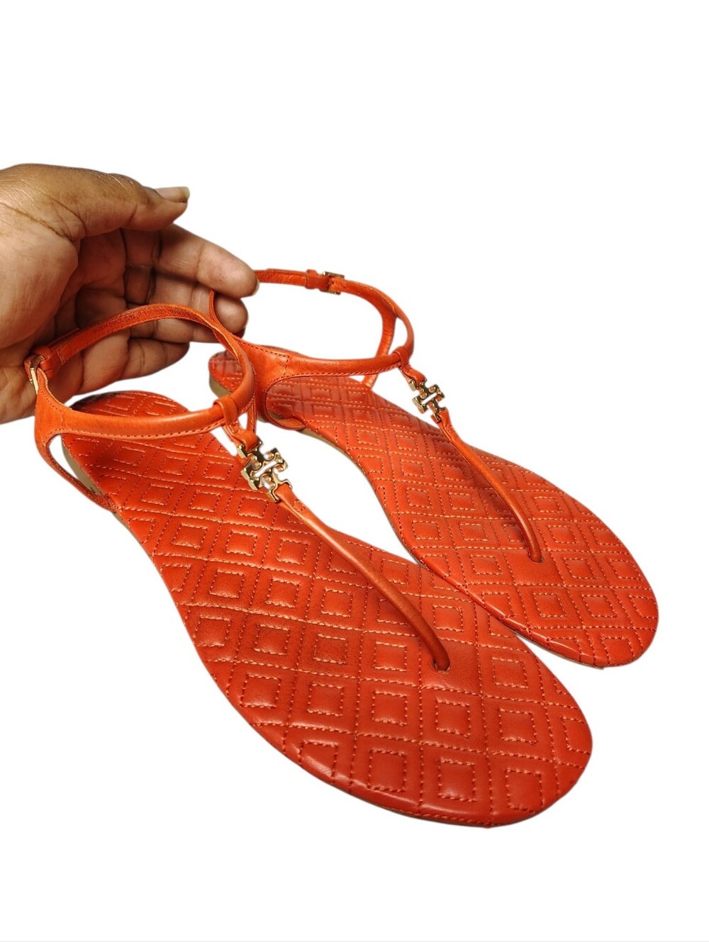 Tory Butch Marion Quilted T-strap Sandal